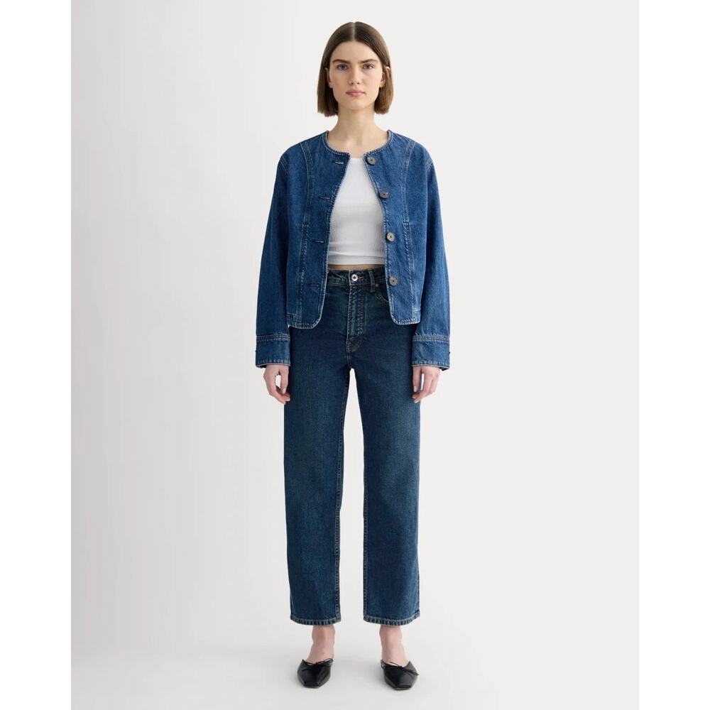 Everlane The Way High Straight Leg Jean 2.0 Dark Indigo Blue Size 25L NWT